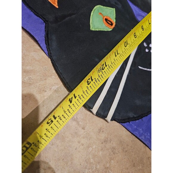 Nylon Black Cat and Pumpkin Outdoor Flag 18"x14" Halloween Fall Decor - Picture 3 of 3